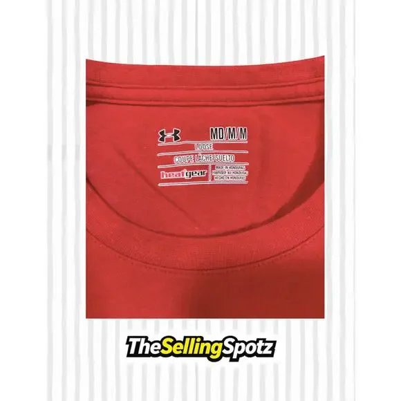 Under Armour Red Project Rock Brahma Bull T-Shirt Men’s Size (M) Heat Gear - Picture 3 of 4